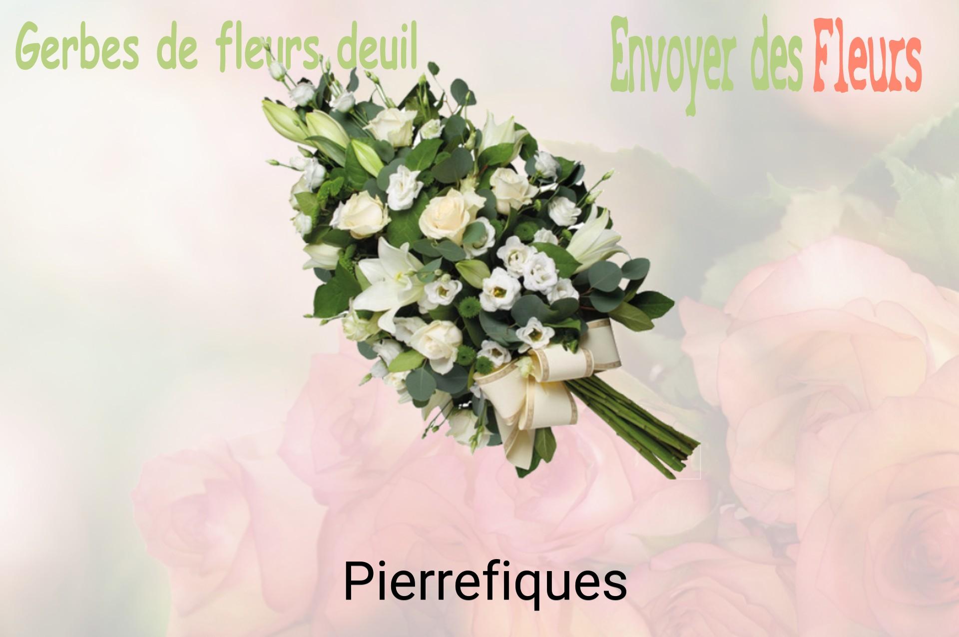 Gerbe de fleurs de deuil livrée à Pierrefiques